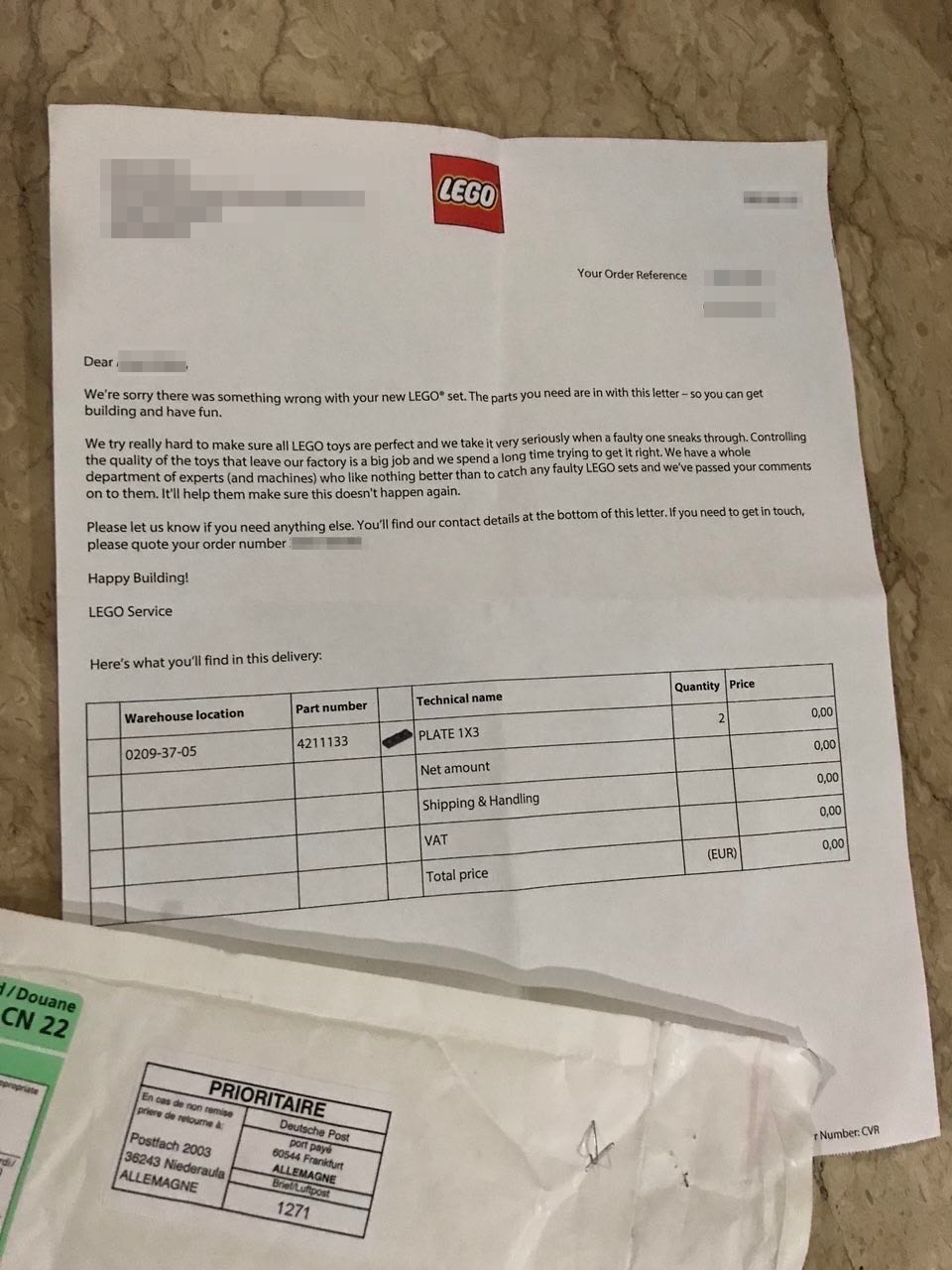 Lego letter