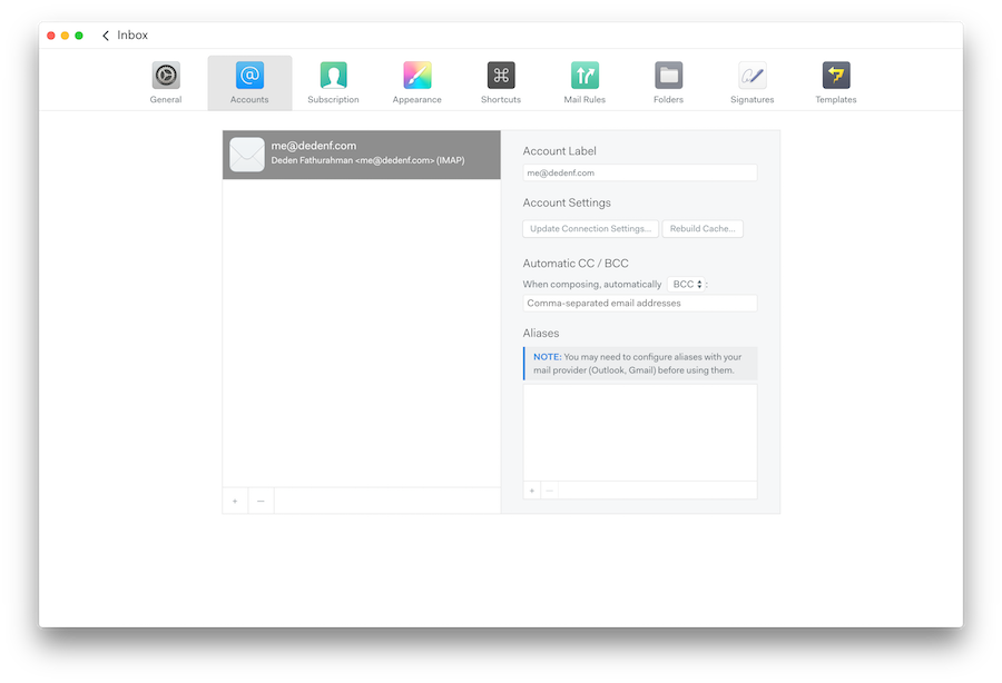 mailspring UI